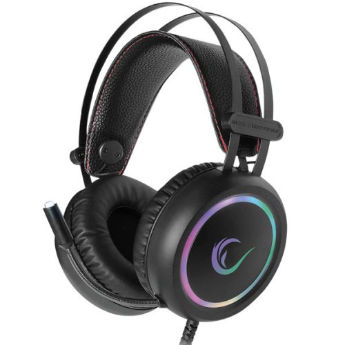 Rampage fejhallgató - stormy rgb (7.1, mikrofon, usb, hangerőszabályzó, nagy-párnás, 2m kábel, fekete)