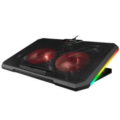   Rampage notebook hűtőpad 17"-ig - ad-rc12 gamezone (2*12cm venti, 100rpm, rgb led) fekete