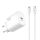 S-link hálózati töltő - sl-ec62pd (20w, qc4.0 gyorstöltés,type-c to lightning, 100cm adat+töltőkábel, fehér)