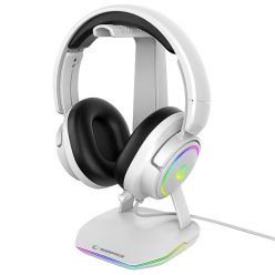   Rampage fejhallgató állvány - tower t14 (fehér, műanyag, usb hub, rgb)