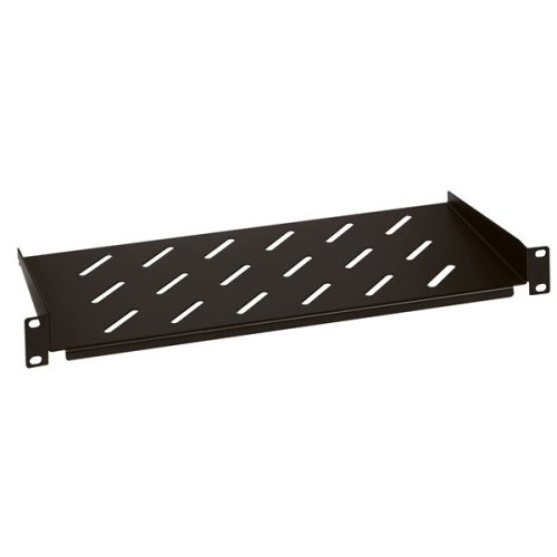 Legrand rackszekrény polc - 1u-19", 2 ponton rögzített csavarral, fix, 250mm, max. 50 kg, fekete