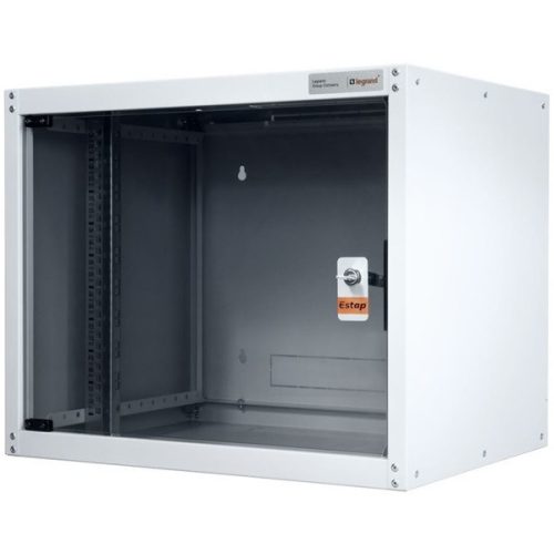Legrand rackszekrény - 19" fali kivitel (7u, 405x600x450, szürke,egyrekeszes, üvegajtós, készre szerelt, max.65 kg)