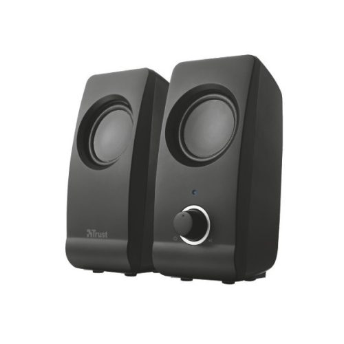Trust hangszóró 2.0 - remo (8w rms; hangerőszabályzó; 3,5mm jack; usb tápcsatlakozó; fekete)