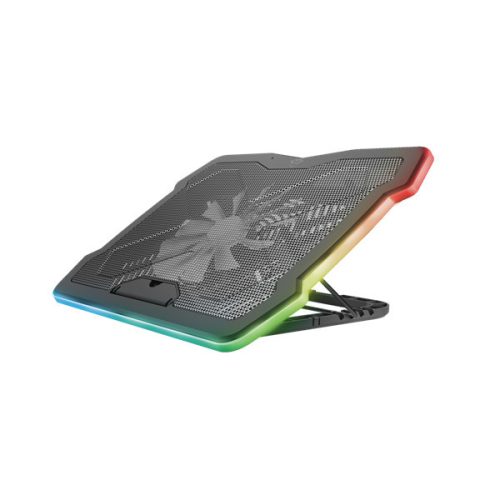 Trust notebook hűtő pad - gxt1126 aura (állítható dőlésszög; usb-ről működő ventilátor; led; fekete)