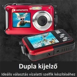   Fényképezőgép, kompakt, digitális, vízálló, AGFAPHOTO "WP8000", piros