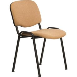   Tárgyalószék, szövetborítás, fekete fémváz, "Felicia", drapp