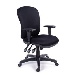   Irodai szék, állítható karfával, fekete gyöngyszövet-borítás, fekete lábkereszt, MAYAH "Super Comfort"