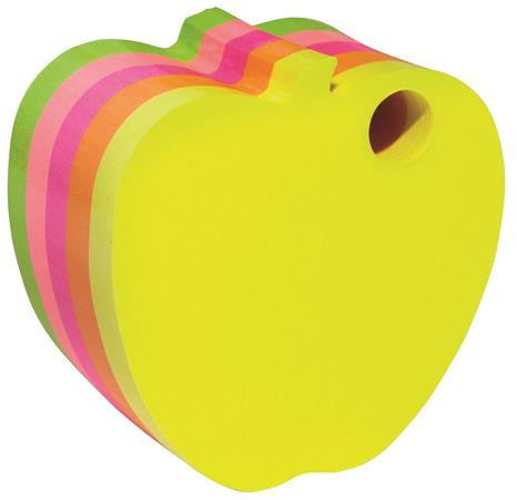 Sticky note pad, apple shape, 400 sheets, DONAU, mixed neon colours