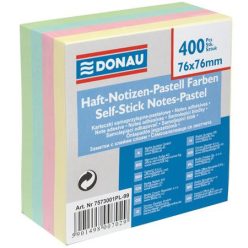 Sticky note pad, 76x76mm, 400 sheets, DONAU, pastel colours