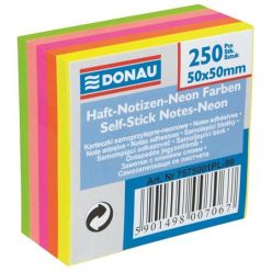 Sticky note pad, 50x50 mm, 5x50 sheets, DONAU, neon colour