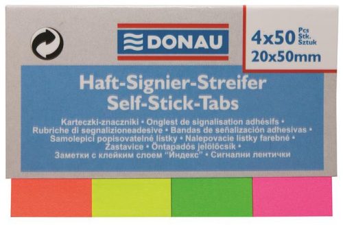Label, paper, 4x50 sheets, 20x50 mm, DONAU, mixed colour