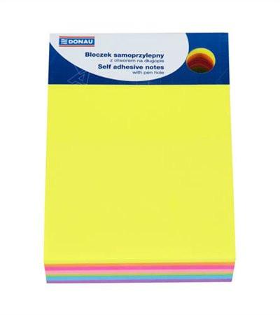 Sticky note pad, 101x76 mm, 7x40 sheets, DONAU, mixed colour