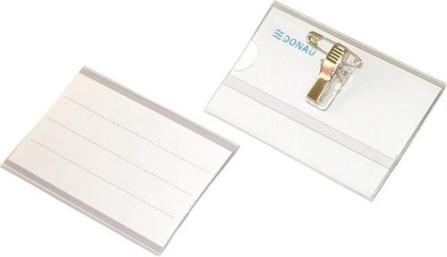 Name badge with clip and pin, 88x54 mm, DONAU