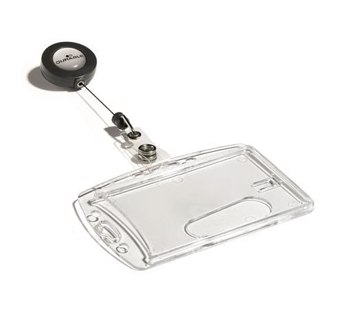 ID card holder, retractable, acrylic, closed, DURABLE