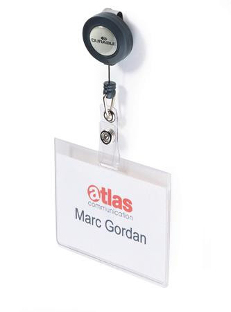 Name badge with pull-out holder, 60x90 mm, DURABLE