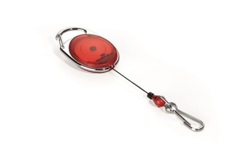 Identity card holder, retractable, with carabiner, DURABLE "Style", red