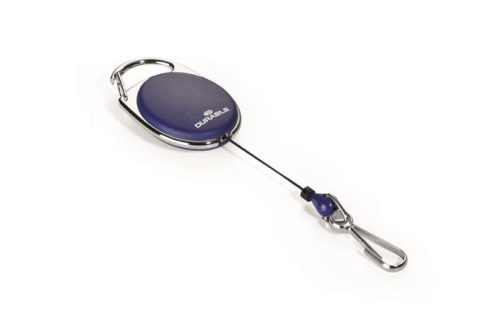 Identity card holder, pull-out, with carabiner, DURABLE "Style", navy blue