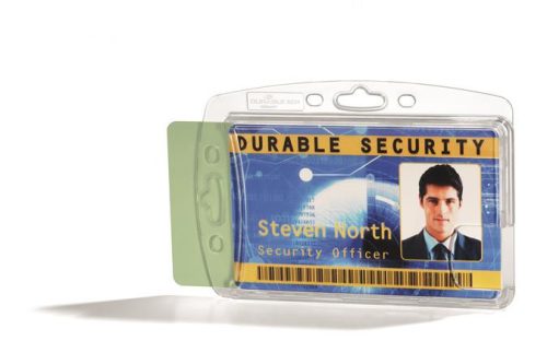 ID card holder, for 2 cards, closed, DURABLE "ENCLOSED", transparent