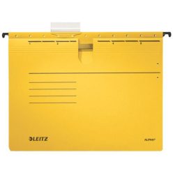   Függőmappa, gyorsfűzős, karton, A4, LEITZ "Alpha", sárga
