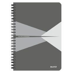   Spiral notebook, A5, ruled, 90 pages, laminated cardboard cover, LEITZ "Office", grey