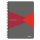 Spiral notebook A5, checkered, 90 pages, PP cover, LEITZ "Office", grey-red
