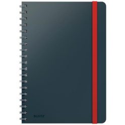   Spiral notebook, B5, ruled, 80 sheets, LEITZ, "Cosy Soft Touch", velvet grey