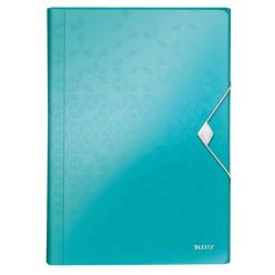   Harmonikamappa, A4, PP, 6 rekeszes, LEITZ "Wow", jégkék