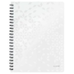  Spirálfüzet, A4, kockás, 80 lap, LEITZ "Wow", fehér