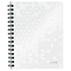   Spiral notebook A5, checkered, 80 pages, LEITZ "Wow", white