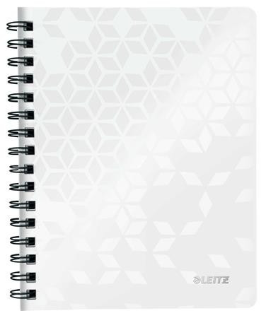 Spiral notebook A5, checkered, 80 pages, LEITZ "Wow", white