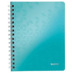   Spiral notebook A5, checkered, 80 pages, LEITZ "Wow", ice blue