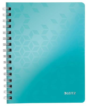 Spiral notebook A5, checkered, 80 pages, LEITZ "Wow", ice blue