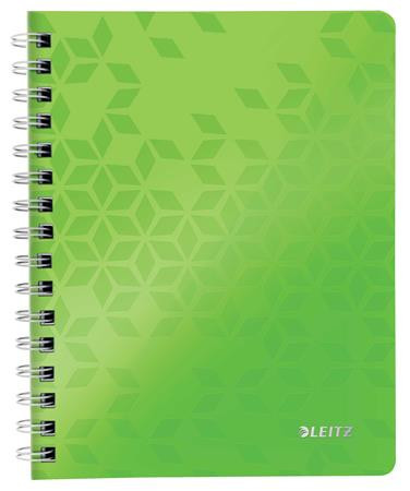 Spiral notebook A5, checkered, 80 pages, LEITZ "Wow", green