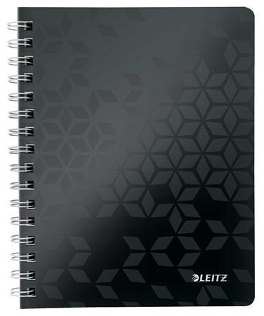 Spiral notebook A5, checkered, 80 pages, LEITZ "Wow", black