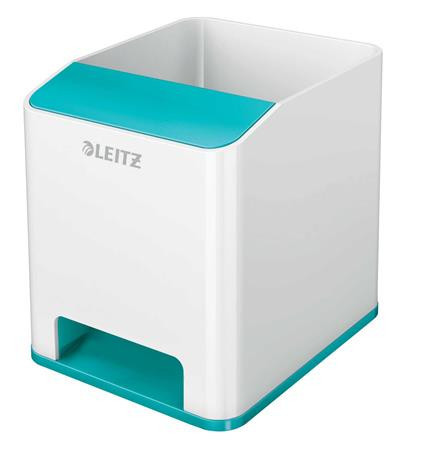 Pencil holder, double colour effect, LEITZ "Wow", ice blue