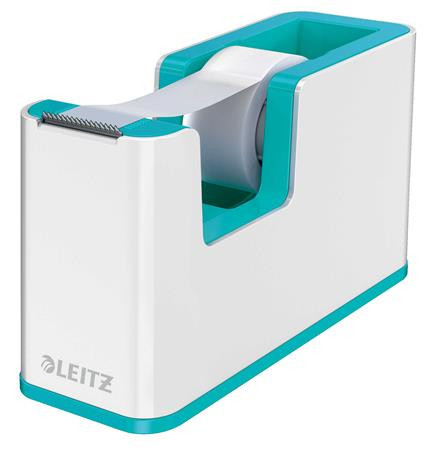 Adhesive tape dispenser, table, filled, LEITZ "Wow", white-ice blue