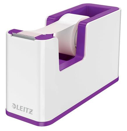 Adhesive tape dispenser, table, filled, LEITZ "Wow", white-purple