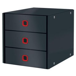   Irattároló, laminált karton, 3 fiókos, LEITZ "Cosy Click&Store", bársonyszürke