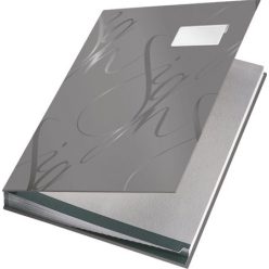   Aláírókönyv, A4, 18 részes, karton, LEITZ "Design", szürke