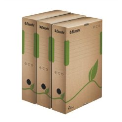   Archiválódoboz, A4, 80 mm, újrahasznosított karton, ESSELTE "Eco", barna