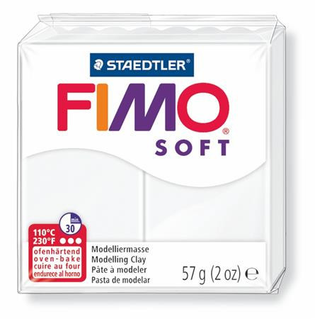 Clay, 57 g, combustible, FIMO "Soft", white
