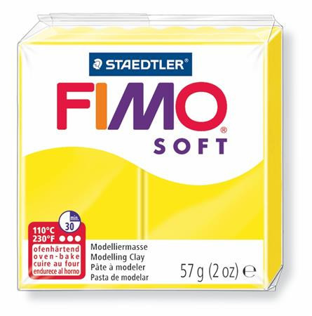 Clay, 57 g, combustible, FIMO "Soft", lemon yellow