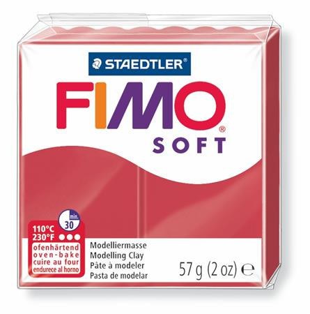 Clay, 57 g, combustible, FIMO "Soft", cherry red