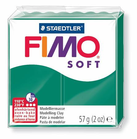 Clay, 56 g, combustible, FIMO "Soft", emerald green