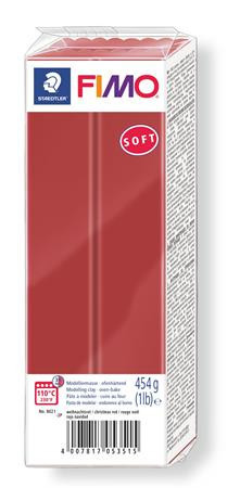 Clay, 454 g, combustible, FIMO "Soft", Christmas red