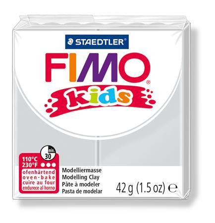 Clay, 42 g, combustible, FIMO "Kids", light grey
