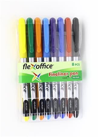 Needle felt set, 0,3 mm, FLEXOFFICE "FL01", 8 different colours