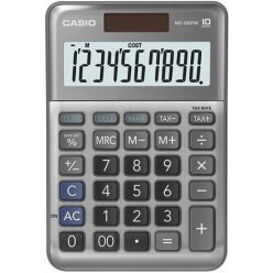   Számológép, asztali, 10 számjegy, CASIO "MS-100 FM", szürke