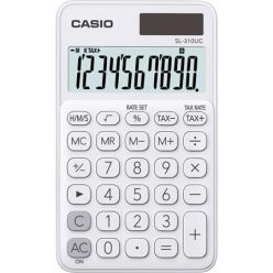   Zsebszámológép, 10 számjegy, CASIO "SL 310" fehér