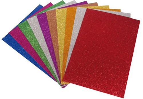 foam rubber, A4, 2 mm, glitter, mixed colours